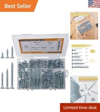 Versatile Phillips Drive Wood Screws Kit - 209 Pieces in 6 Sizes for All Uses