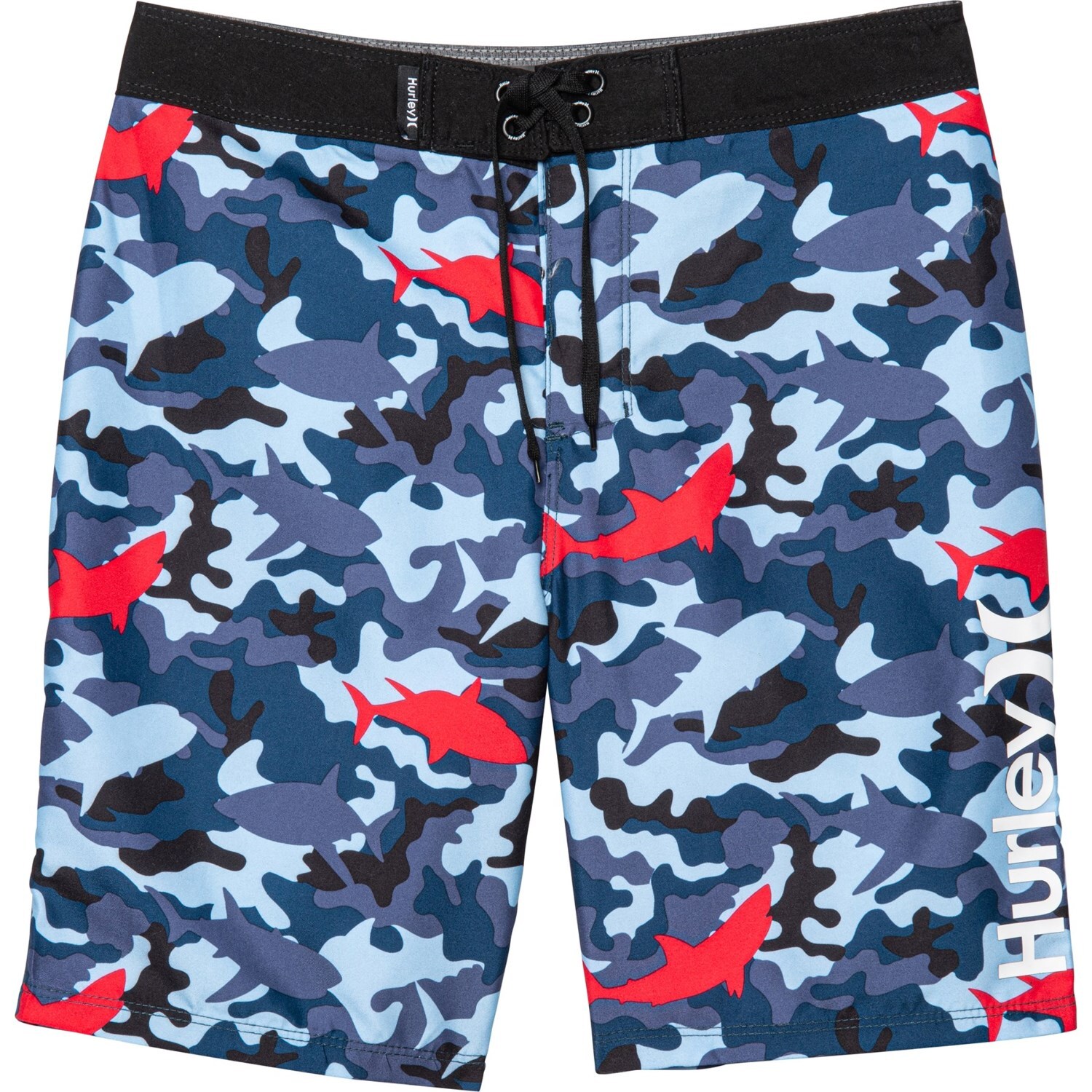 HURLEY SWIMSUIT BOYS - RED SHARK BLUE SZ 16 - BOARD SHORTS SWIM-image