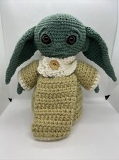 Handmade Crochet Baby Yoda The Child Grogu Star Wars Disney Plush Doll 12 1/2  