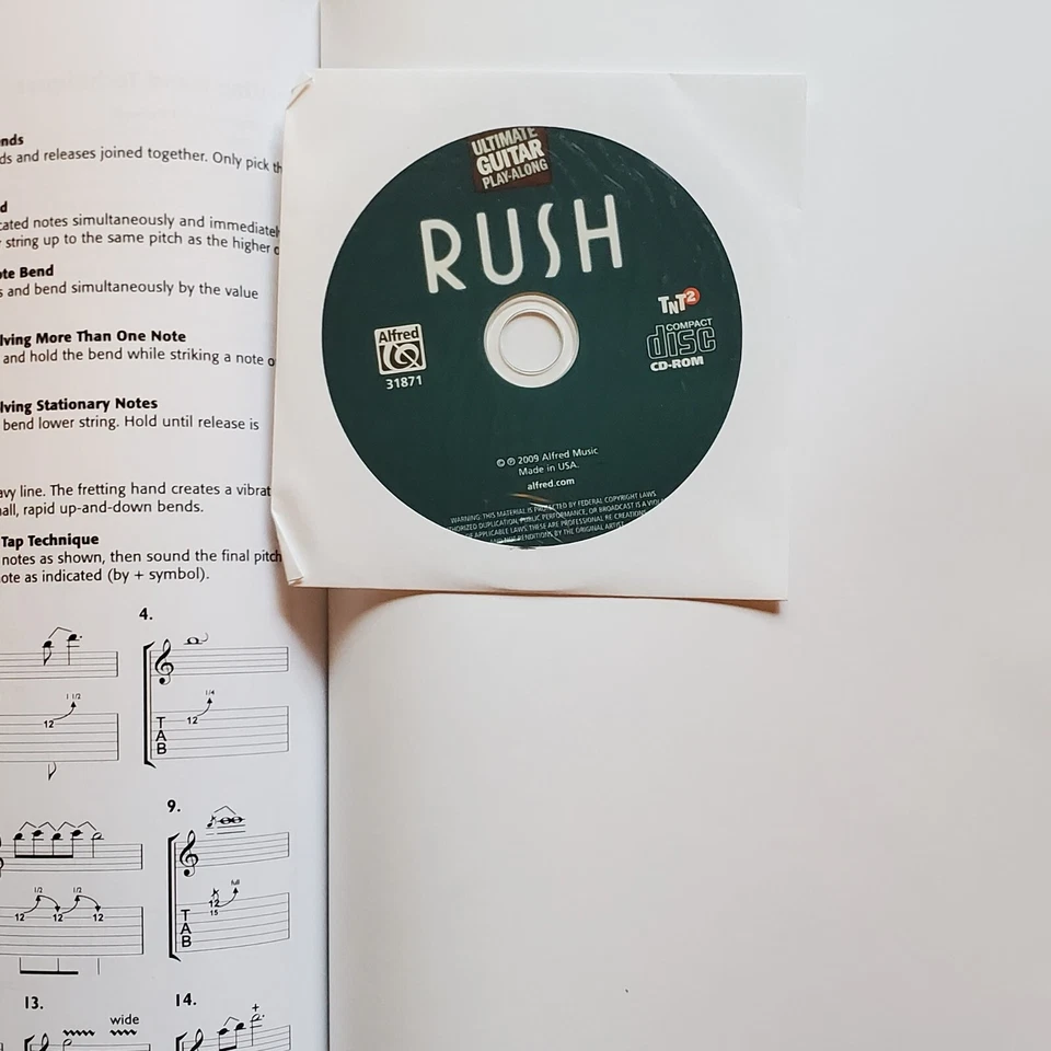 Rush The Greatest Guitar Tab Sheet Music Song Book W/CD - Image 4 of 4