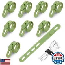 SZFUDIGO Silicone Cable ties，15Pack cord ties cable ties reusable wire organi