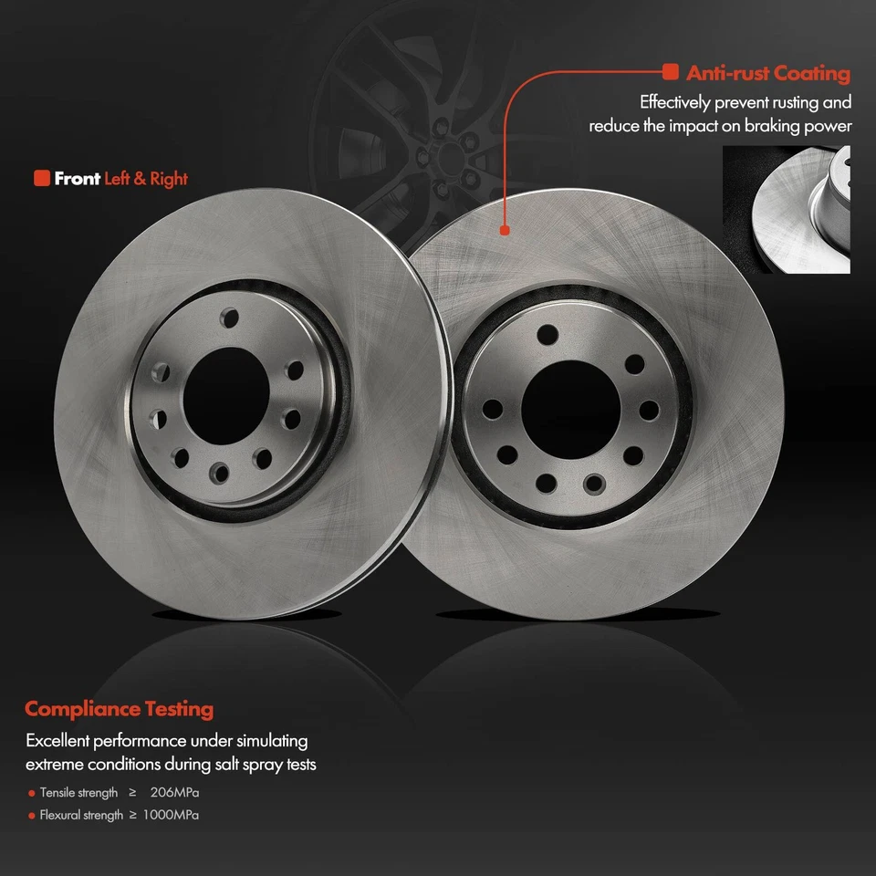 2Pcs Front Left & Right Disc Brake Rotors for Saab 9-3 9-5 Chevy Saturn Astra - Image 2 of 4