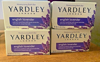 Lot of 4  bars -Yardley of London Soap English Lavender Bar 4.25 oz.  NEW IN BOX