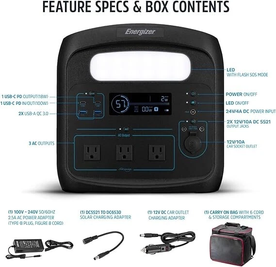 Energizer PPS960W2 960W MAX Portable Power Station Solar Generator New - Image 4 of 4