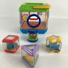 Fisher Price Peek A Blocks Shape Sorter Activity Cube Toddler Vintage 2003 Toy