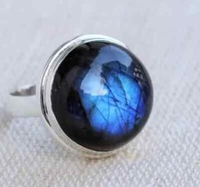 Labradorite Gemstone Solid 925 Sterling Silver Handmade Statement Woman Ring R63