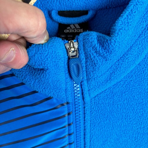 Adidas Jacket Men's XXL Blue Fleece Full Zip Up Predator Soccer Warmup Coat - Picture 4 of 19