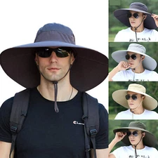 Men Women Fisherman Bucket Hat Sun Wide Brim Visor Camping Outdoor Summer Cap US