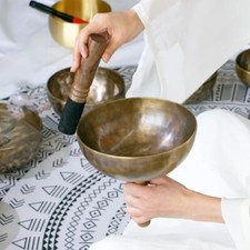 Nepal Handheld Singing Bowl Brass Buddhist Tibetan Yoga Meditation Mindfulness