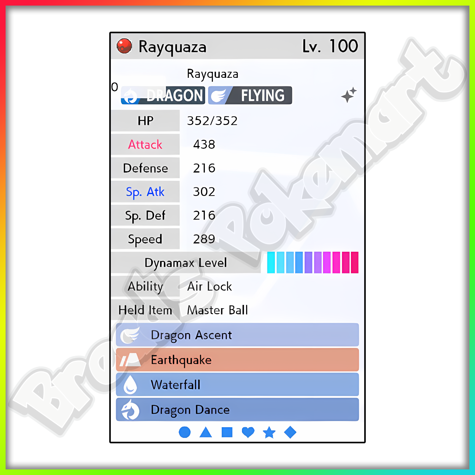 Pokemon 14050 Shiny Rayquory Pokedex: Evolution, Moves, Location, Stats