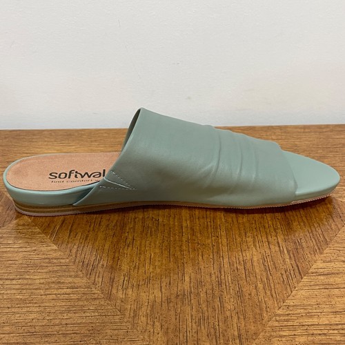 Softwalk Pantolette Sandale Damen 10 schmal Salbei Leder Camano Komfort offene Zehenpartie Schuh - Bild 7 von 12