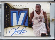 2013-14 Panini Immaculate KEVIN DURANT Premium Patch Auto 19/25 Game Used OKC
