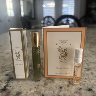 TOCCA Florence Eau De Parfum Travel Size Spray 4.5ml/.15oz + Stella Sample  Vial