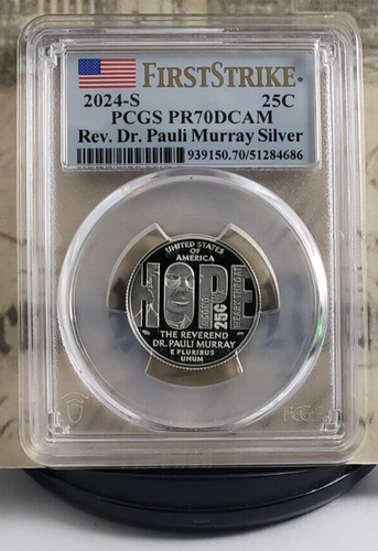 2024-S Pauli Murray - Silver Proof Quarter - PCGS PR70DCAM FS - Top Grade! 4686