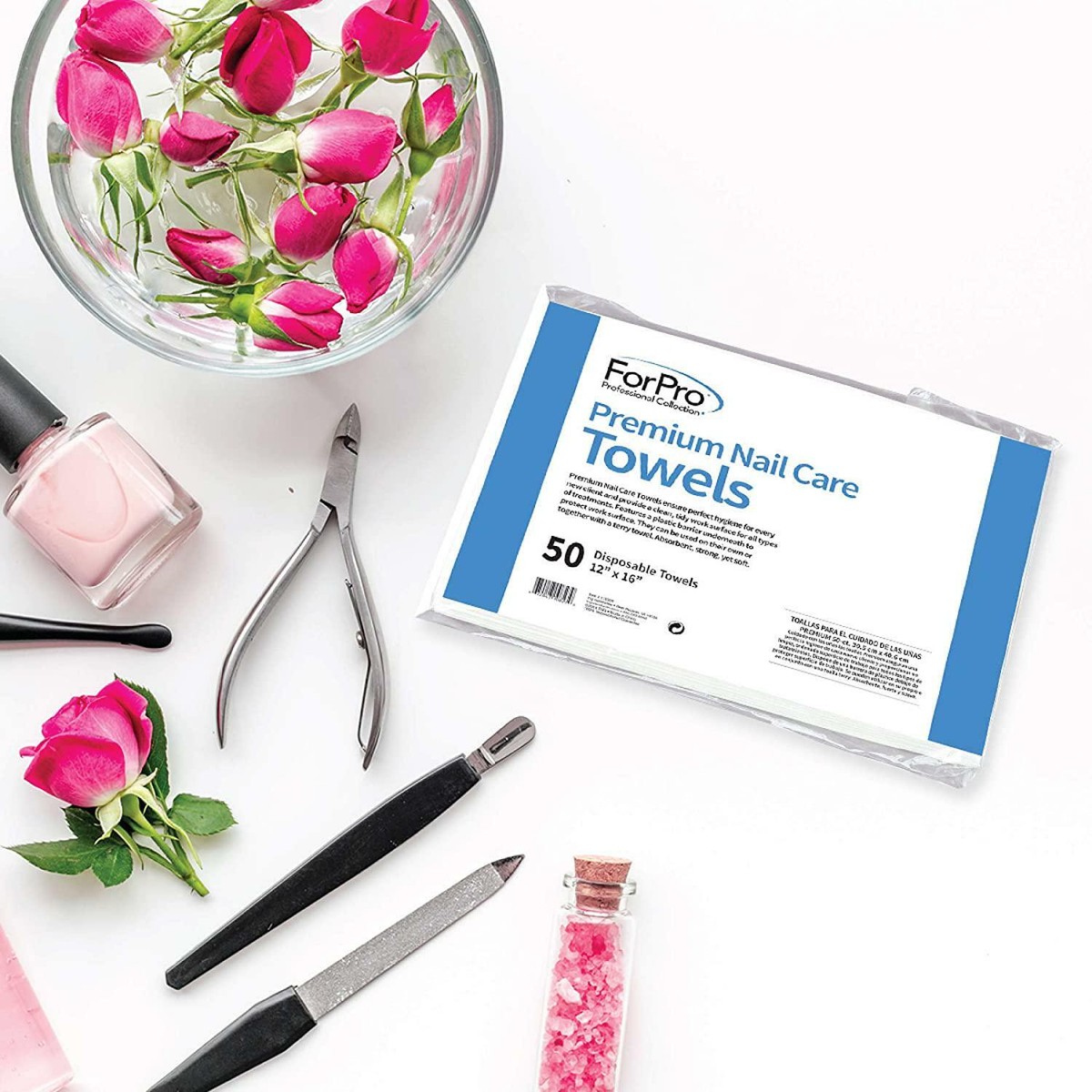 Toallas Para Pedicura ForPro Disposable Nail Towels 50 Count