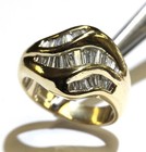 14k yellow gold .98ct round baguette diamond cluster ring 6.3g 6.5 ladies — photo 5