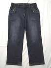 Simply Vera Wang denim jean capri crop 8 stretch straight faded flap pocket NEW