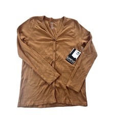 Rags Cardigan Kids Size 7/8 Camel Brown Ribbed Button Front Pocket Sweater NEW