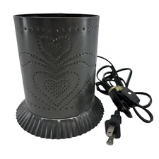 Irvin's Country Tinware Punched Plug In Light USA Made Lamp w On/Off Cord 5.5"