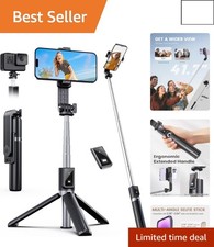 Extendable Selfie Stick with Wireless Remote - 41.7 Portable Travel Solution