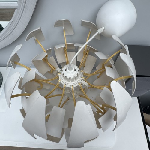 Ikea Pendant Lamp Lightshade White Yellow 35cm Death Star Lampshade - Picture 11 of 11