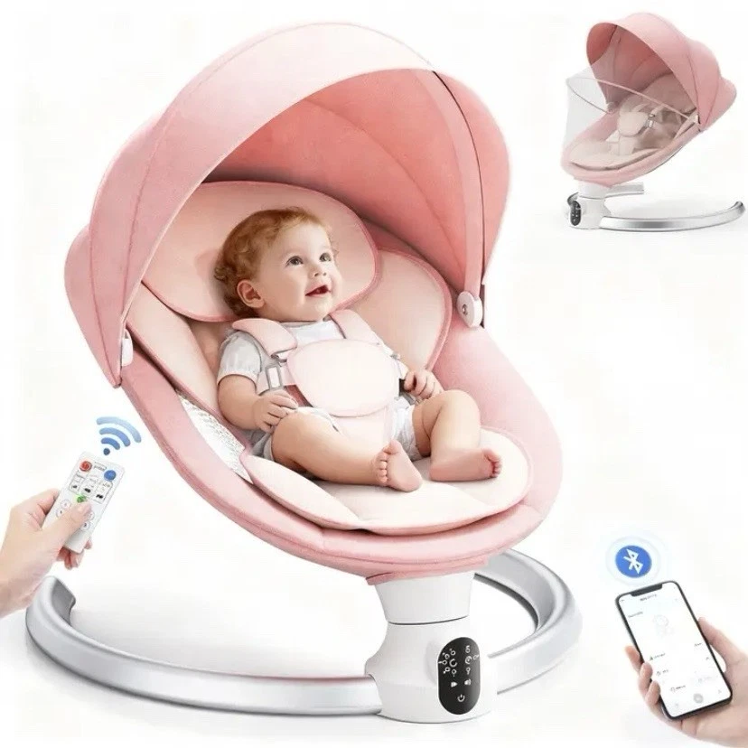 Electric Baby Bouncer Swing Chair 5 Speeds App & Remote Control Music
Opens in a new window or tab