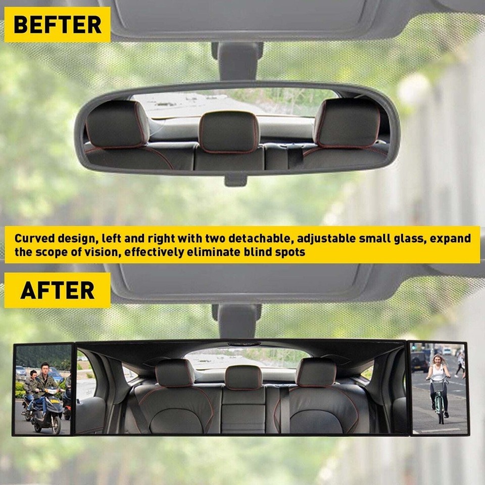 Wide Angle Rear View Car Universal Rear 300MM View Wide Angle Convex Clear Rearview Mirror ...