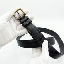 Vtg COACH 6301 Leather Belt 36 Black Glove Tanned Cowhide Brass Buckle NYC Era