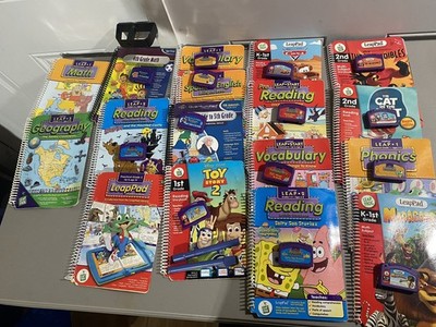 Lot Of 15 Leap Frog LeapPad Interactive Matching Books & Cartridges