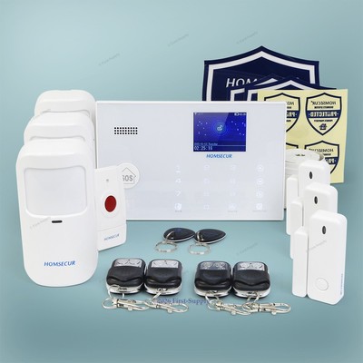 HOMSECUR SMS Autodial Wireless 4G/3G/GSM WIFI Burglar Alarm System+Panic Button