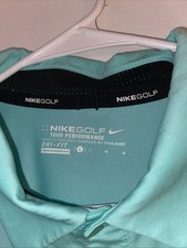 Nike Golf Mens Blue Tour Performance Dri Fit Short Sleeve Polo Shirt Size Large