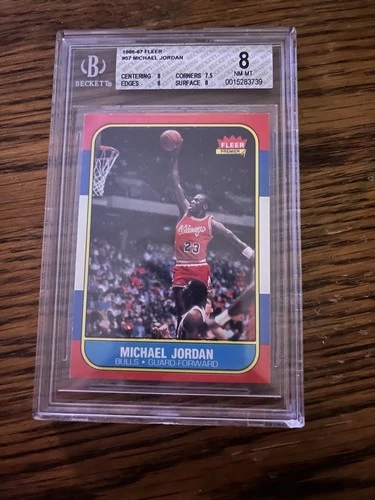 Fleer 1986-87 Michael Jordan #57 Chicago Bulls Basketball Card BGS 8