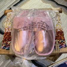 NWT Auden Metallic Pink Faux Leather Scuff Mule Slippers Faux Fur Lining 9/l0