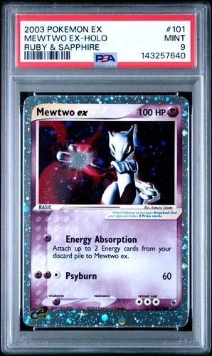 POKEMON 2003 MEWTWO EX-HOLO EX RUBY & SAPPHIRE #101 PSA 9