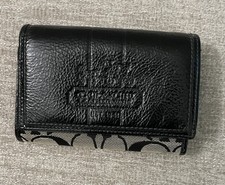 Vintage Coach Embossed Black Patent Flap Bifold Bleeker Wallet