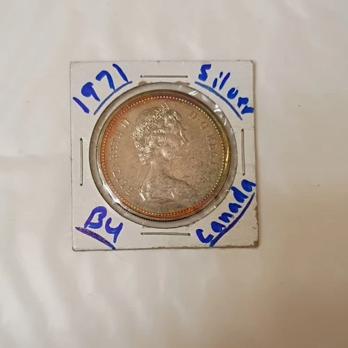 1971 Canada Silver Dollar. 50%.  British Columbia comemrative. MAJOR COLOR!
