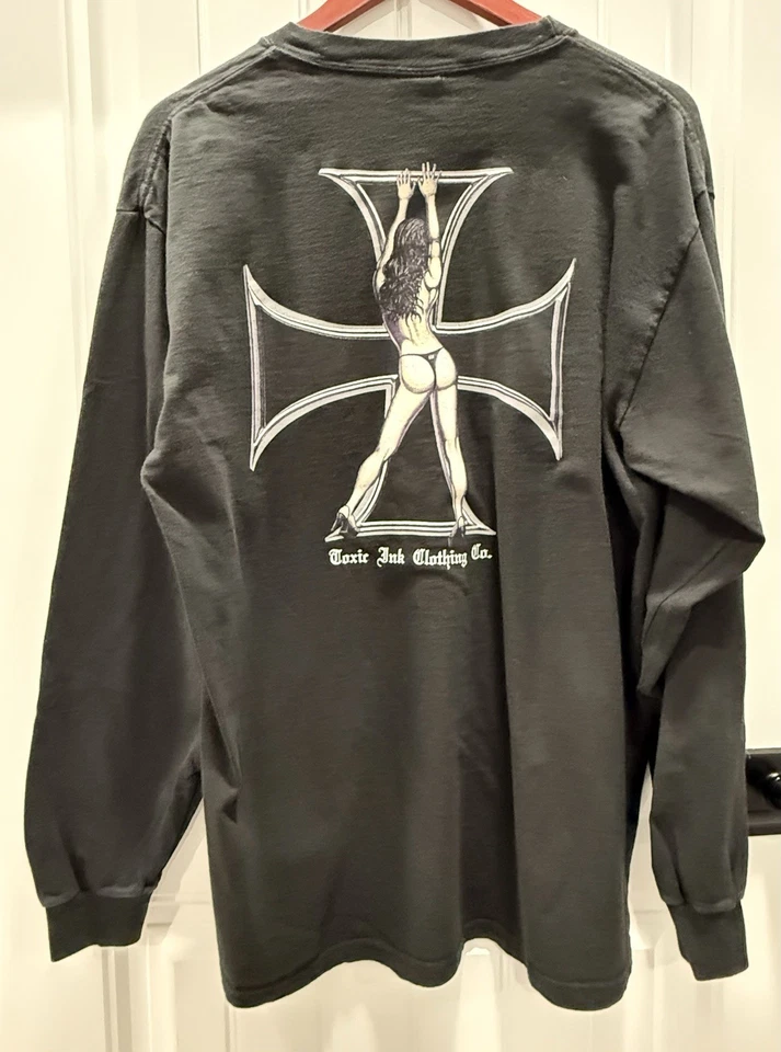Токсичные чернила одежды мужской длинным рукавом футболка бикини высокий каблук Pin-Up размер большой - Изображение 2 из 4