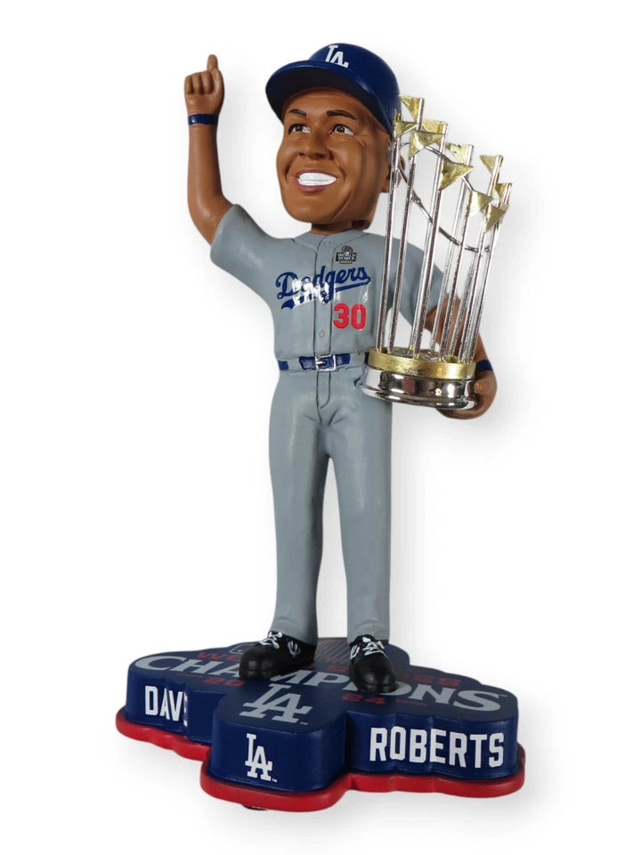 Trofeo Bobblehead Dodgers 2024 WS firmado por Dave Roberts en Bill MLB