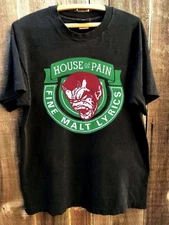 House Of Pain Fine Malt Lyrics 90s Basic Black Graphic T shirt vtg NH21065