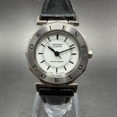 Orient Watch Women 24mm White Dial Silver Tone Round New Battery Vintage