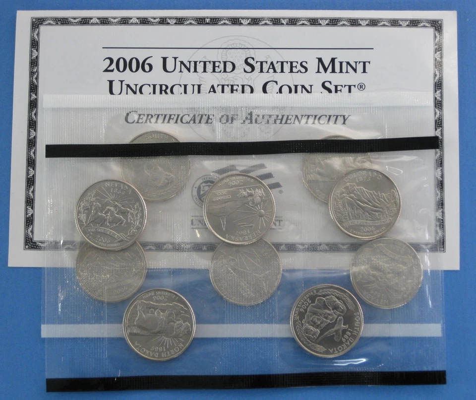 2005 thru 2010 Satin Finish State Quarter Uncirculated 62 coin Set - Image 3 of 4