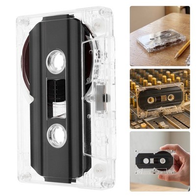 5Pcs Blank 60 Minute Audio Cassette Tapes with Clear Shell Reusable Plastic Case
