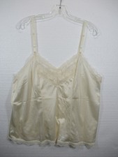 Vintage Figurefit Satin  Lace Camisole Plus Size 46 Ivory Nylon