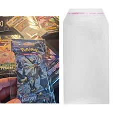 50PC Self Sealing Clear Protective Sleeves For Pokemon Sleeved Booster Pack 