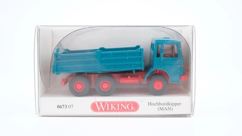 Wiking H0 067307 MAN volquete de alta borda verde-rojo | Condition: Gebraucht