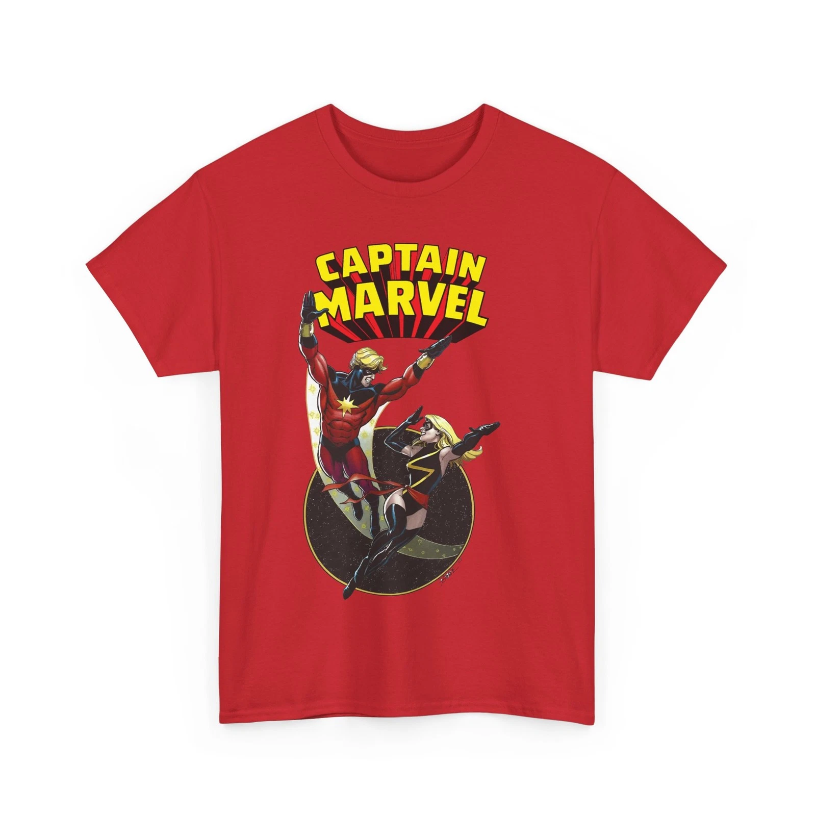 Captain Marvel T-Shirt - George Perez Art - Mar-Vell, Carol Danvers
