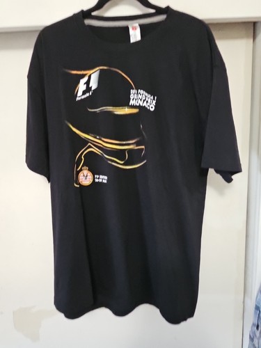 2016 Formula 1 Grand Prix Monaco F1 Black Helmet Silhouette Tshirt SZ 3XL - Picture 4 of 11