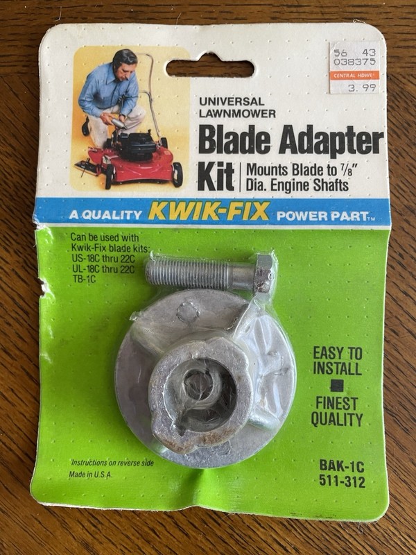 Kwik-Fix Mower Blade Adapter Kit BAK-1C 511-312
