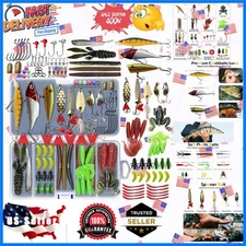 Fishing Lures Kit Set, Baits Tackle Including Crankbaits, Topwater Lures, Spi...