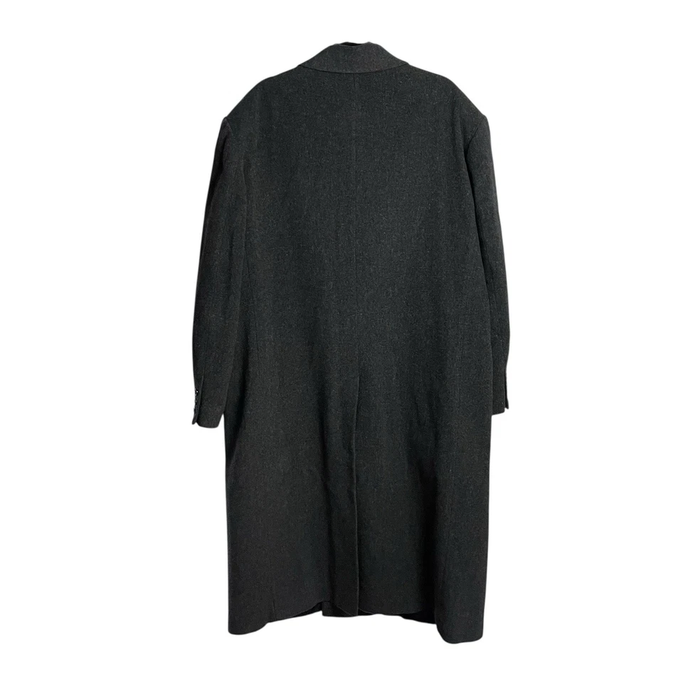Vtg Roundtree & Yorke Double Breasted Overcoat Mens 46R Charcoal 100% Wool USA - Image 2 of 4
